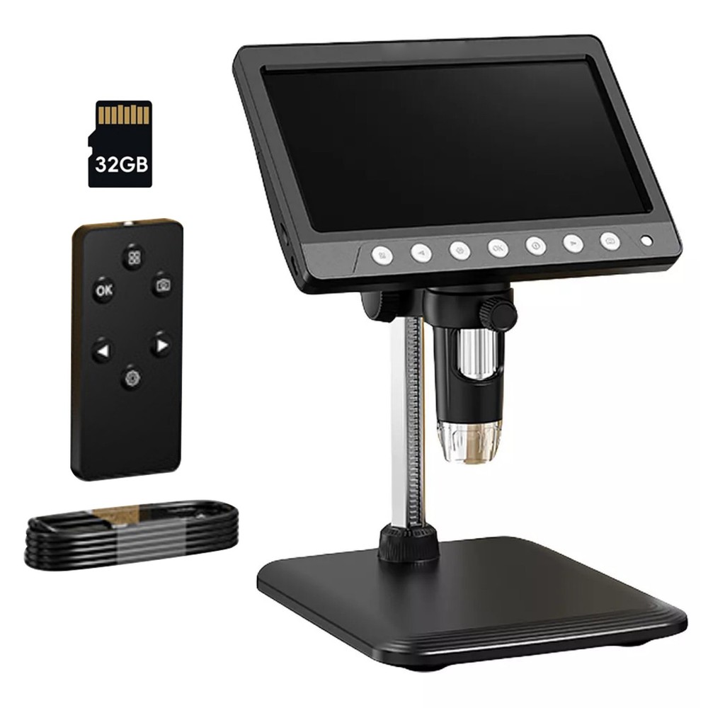 Durable 1200X 1080P Video Focusing Digital Microscope Camera With 7 "IPS Screen