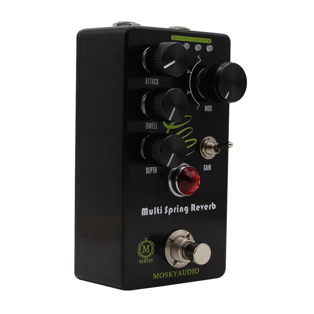 MOSKYaudio Multi Spring Reverb Effect Pedal 4 Modulation Models True Bypass US