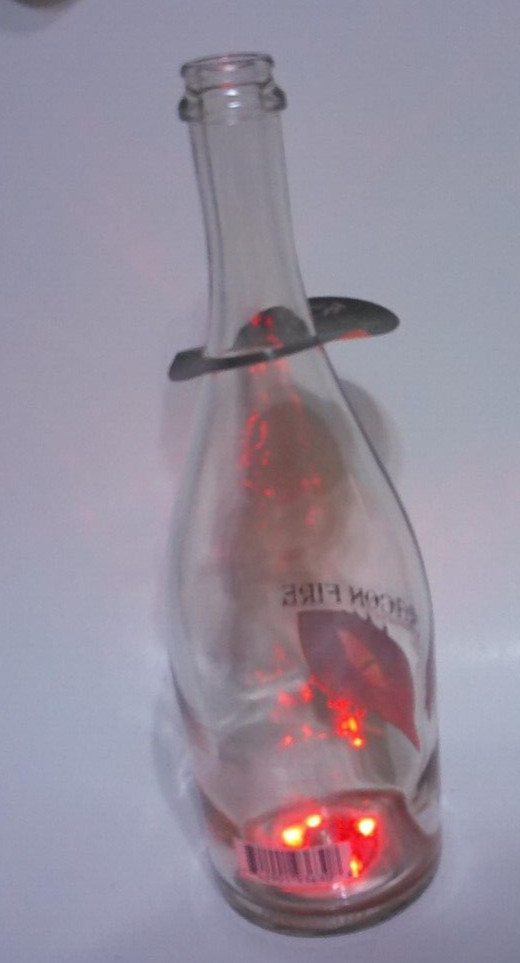 Dragon Fire Light Up Red Blinking or Steady Empty Wine Bottle- 11.75"H