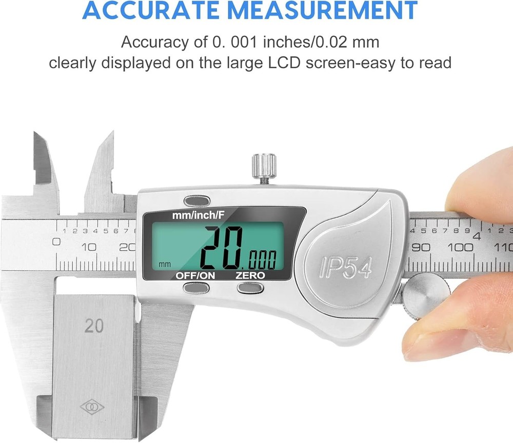 High-Precision 6 Inch Digital Caliper with LCD Screen - Waterproof & Durable
