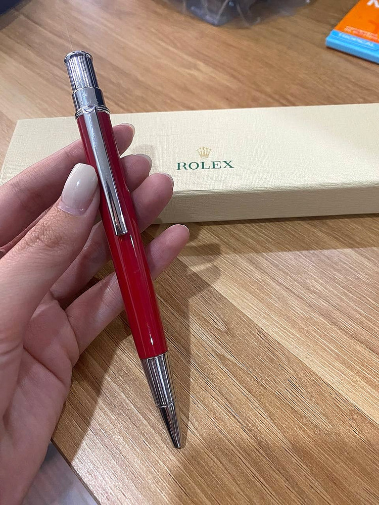Rolex VIP Gift Oyster Ballpoint Pen Red Ruby Refillable With Pouch - New Boxed