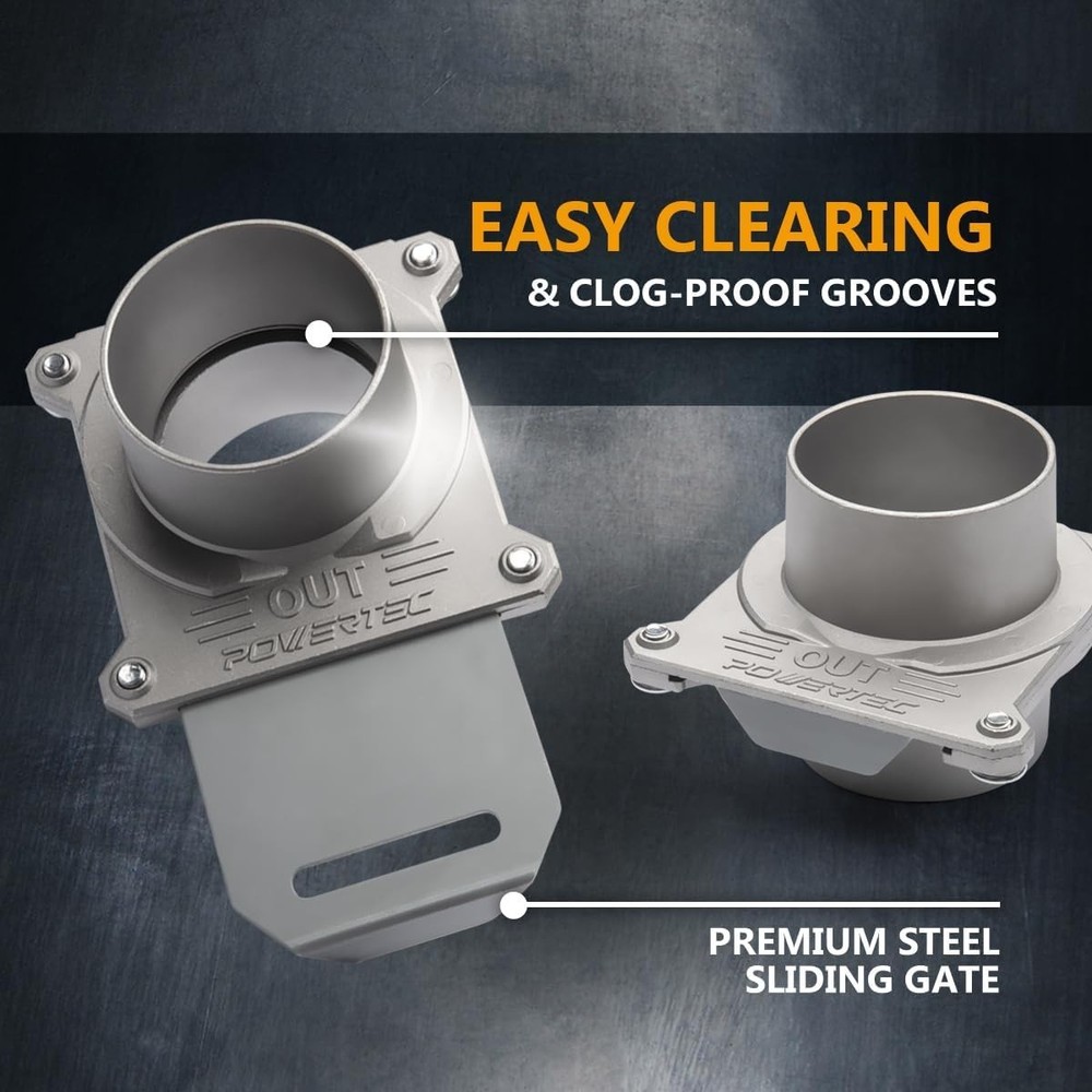 2-1/2" Aluminum Blast Gate 2-Pack for Dust Collection Efficiency