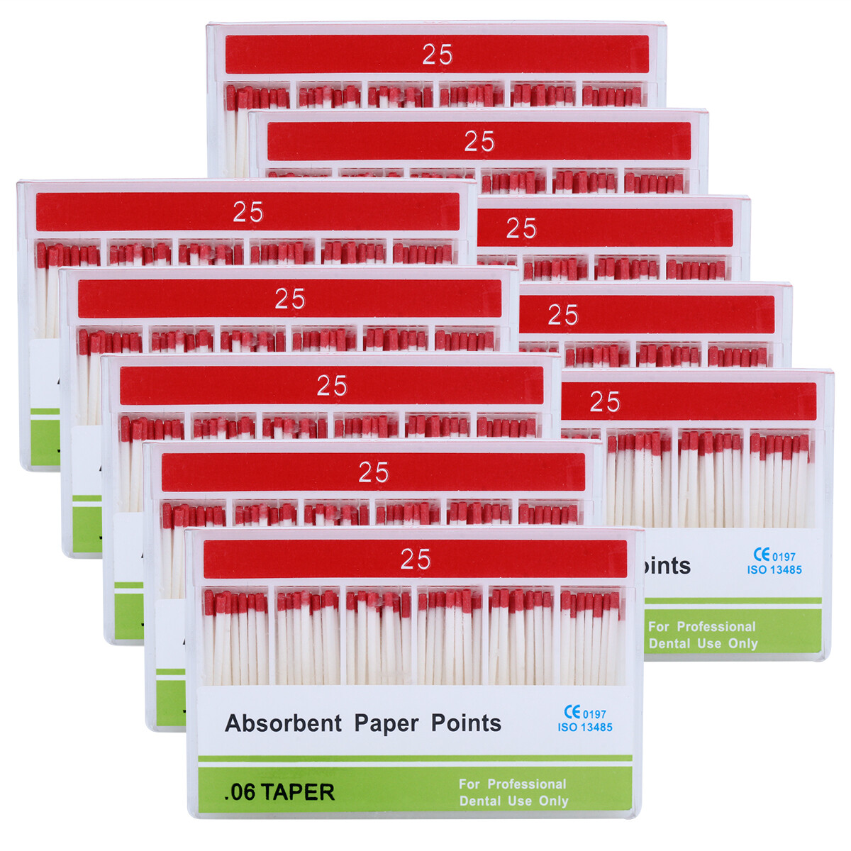 10X Dental Absorbent Paper Points 25# Taper.06 Root Endodontics Cleaning