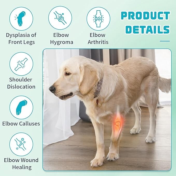 Dog Elbow Protector for Pets Elbow Dysplasia, Shoulder Dislocation - LARGE