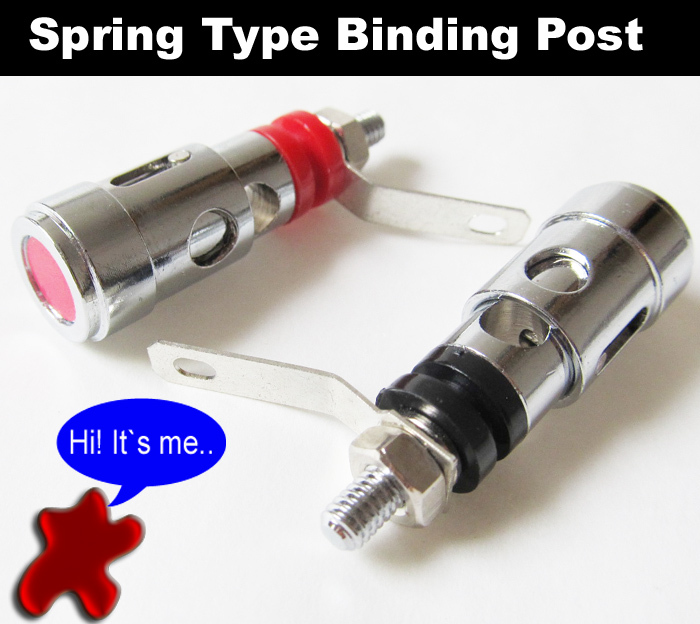 10pcs Spring Loaded Type Speaker AMP Terminal Binding Post Nickel Plated R+B