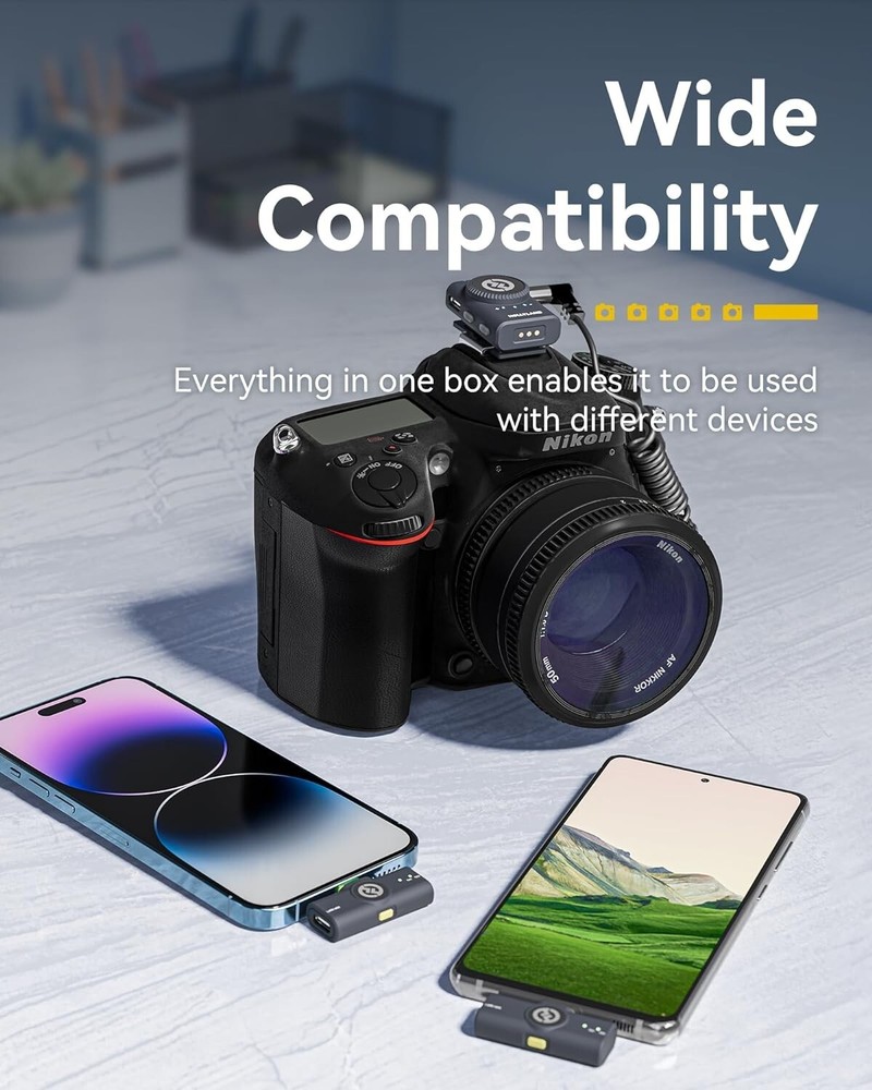 Hollyland Lark M2 Wireless Lavalier Microphone for iPhone/Android/Camera/PC/Lap