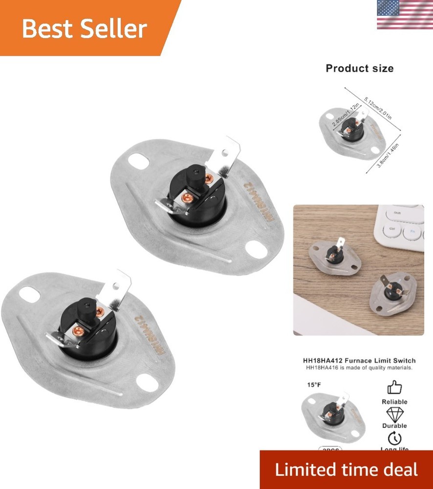 Durable 2-Pack Limit Switch for Furnace Replacement - Protect Your HVAC System