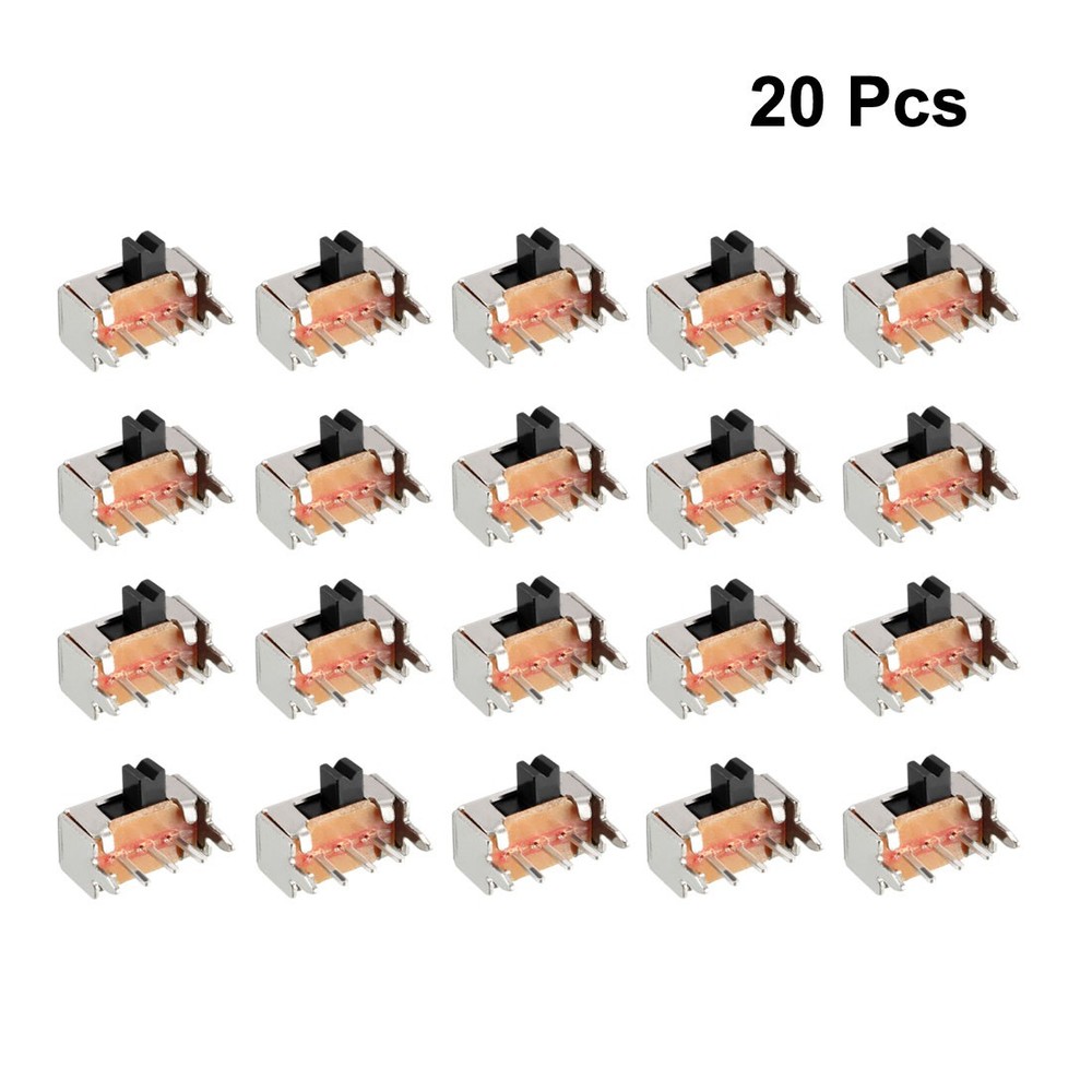 20Pcs 2mm Horizontal Slide Switch SPDT 1P2T 3 Terminals PCB Panel Latching