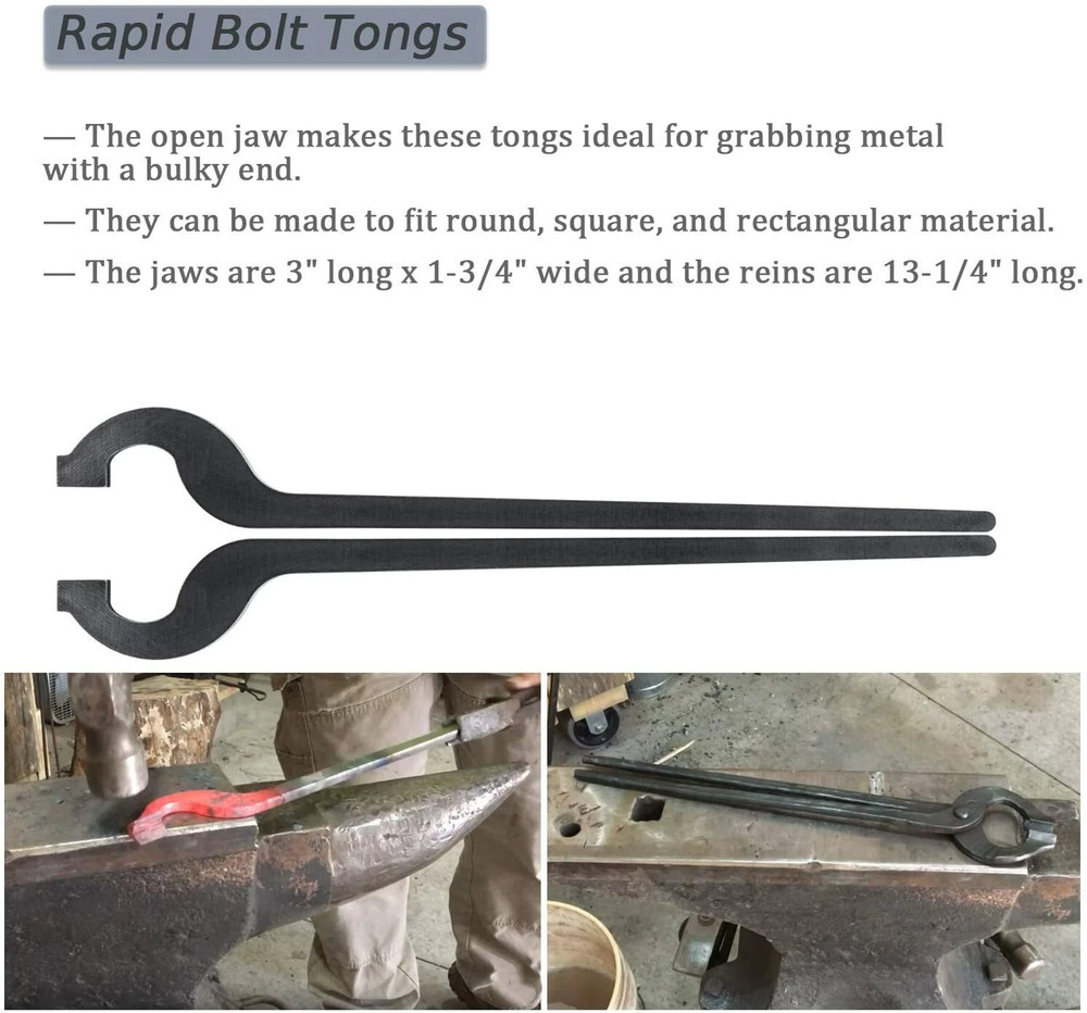5 types DIY Rapid Tongs Bundle Set with Rivets for Blacksmith or Beginners