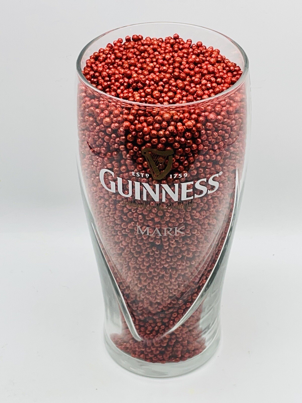 Guinness Brewed In Dublin Beer Pint Glass 3 D Harp Man Cave piece 16 oz MARK