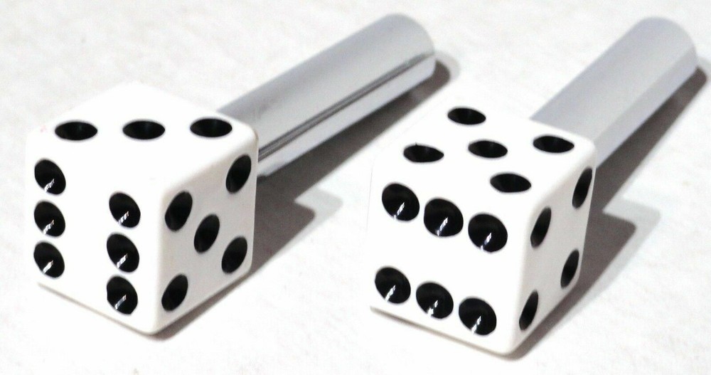 door lock knobs(2) white dice screw on for older Peterbilt Kenworth Freightliner