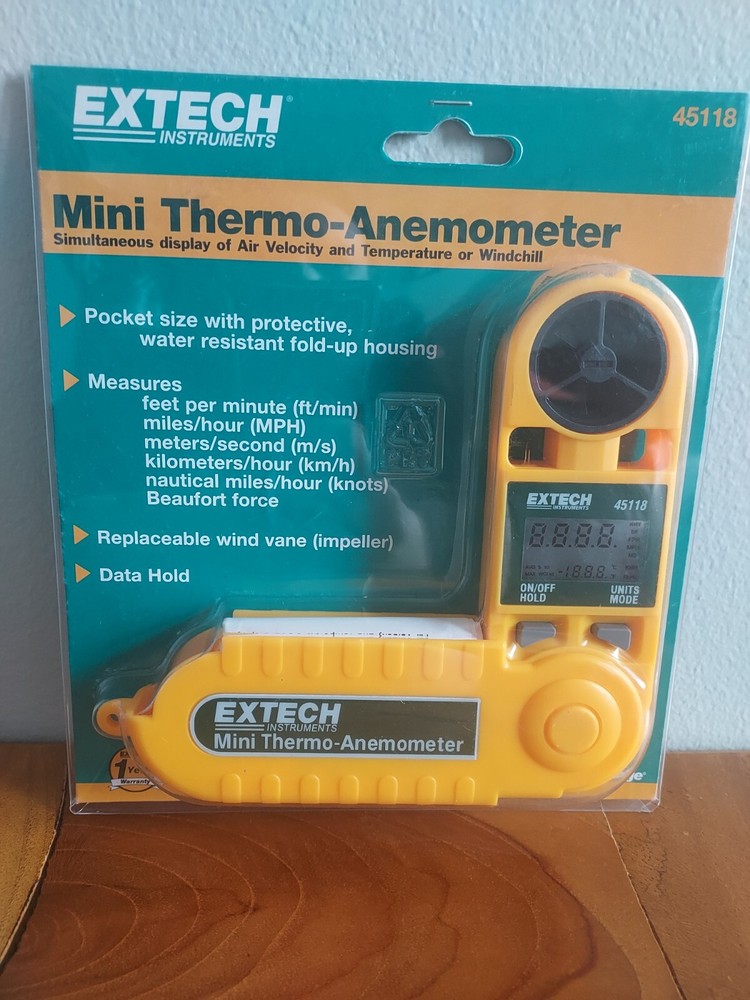 Extech Instruments Mini Thermo-Anemometer 45118 Water Resistant