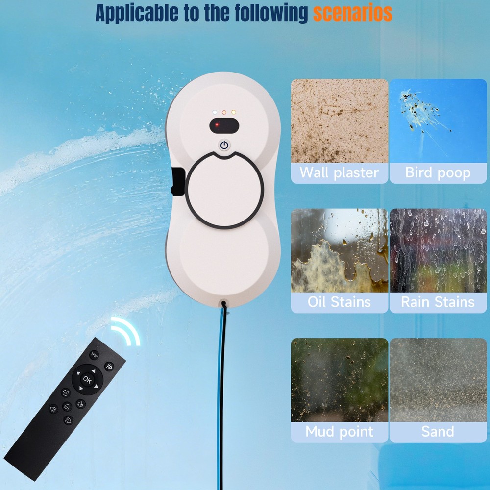 Auto Window Cleaning Robot Edge Detection AI Path Single-sided water spray