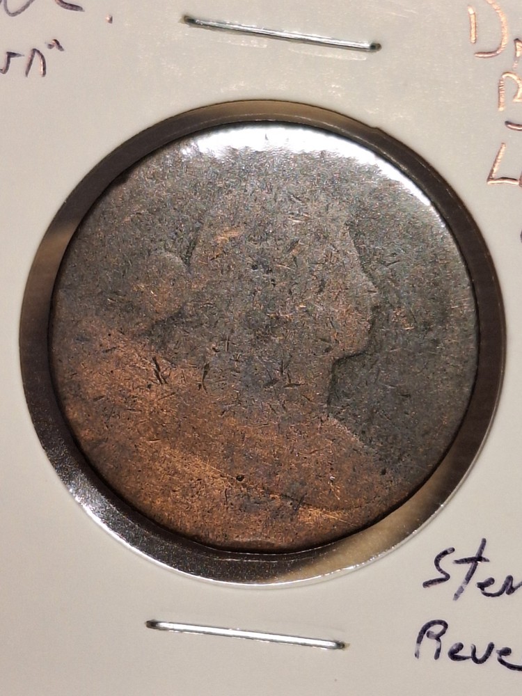 1802? Draped Bust Large Cent Worn Date/Details Low-grade Stems Reverse Early US