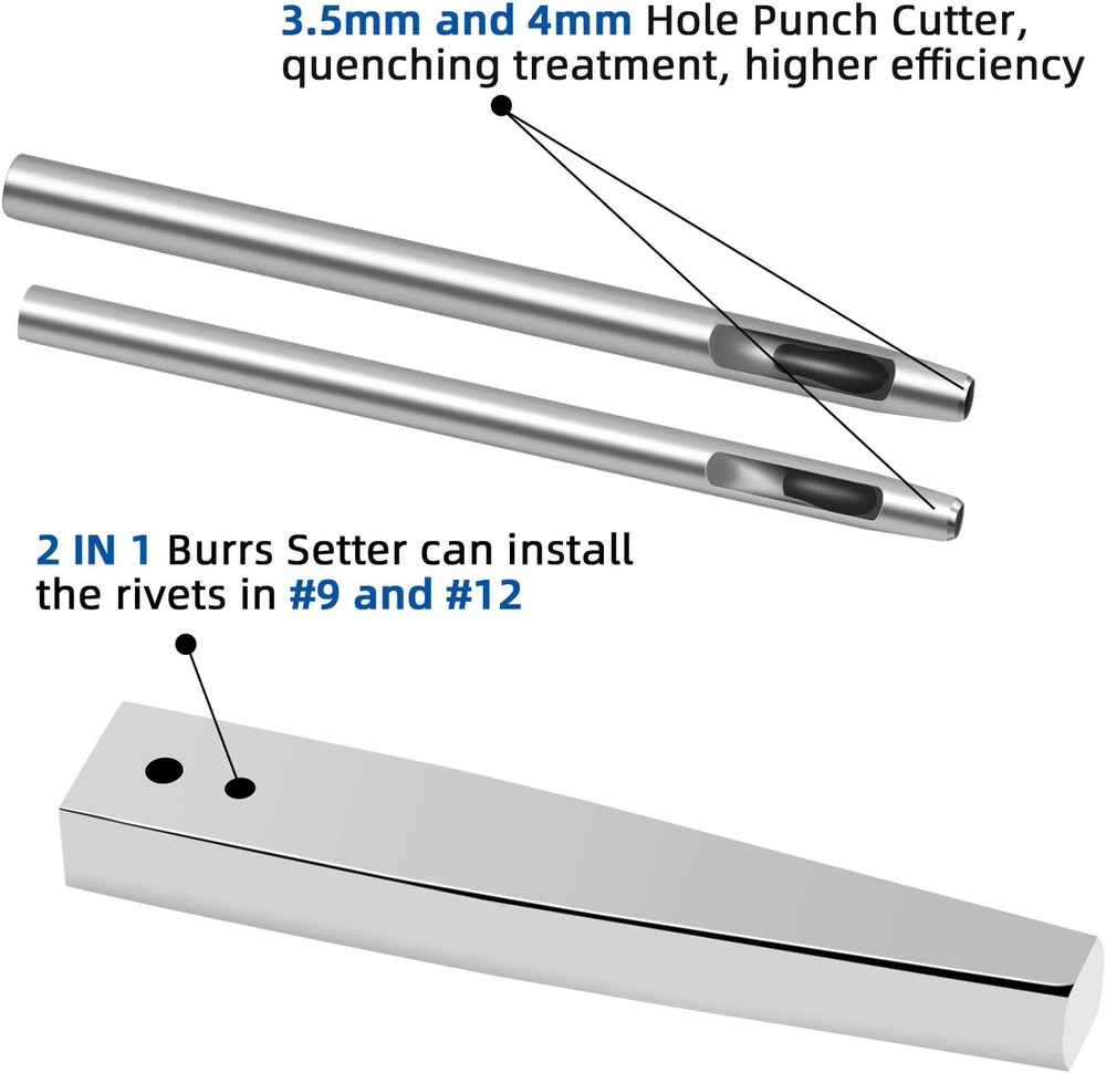 Copper Rivets and Burrs Leather Rivet Fastener Setting Tool 84Pcs