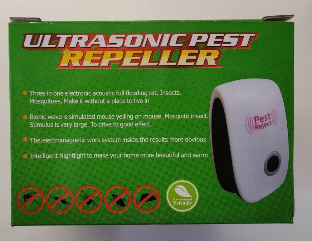 3 x Electronic Pest Reject Control Ultrasonic Repeller Home Bug Rat Spider Roach