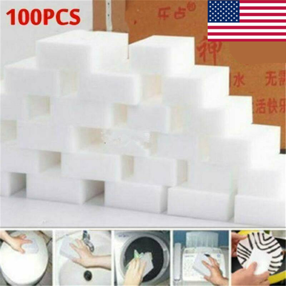 10-100Pcs Magic Sponge Eraser Cleaning Multi-function Foam Melamine Cleaner US