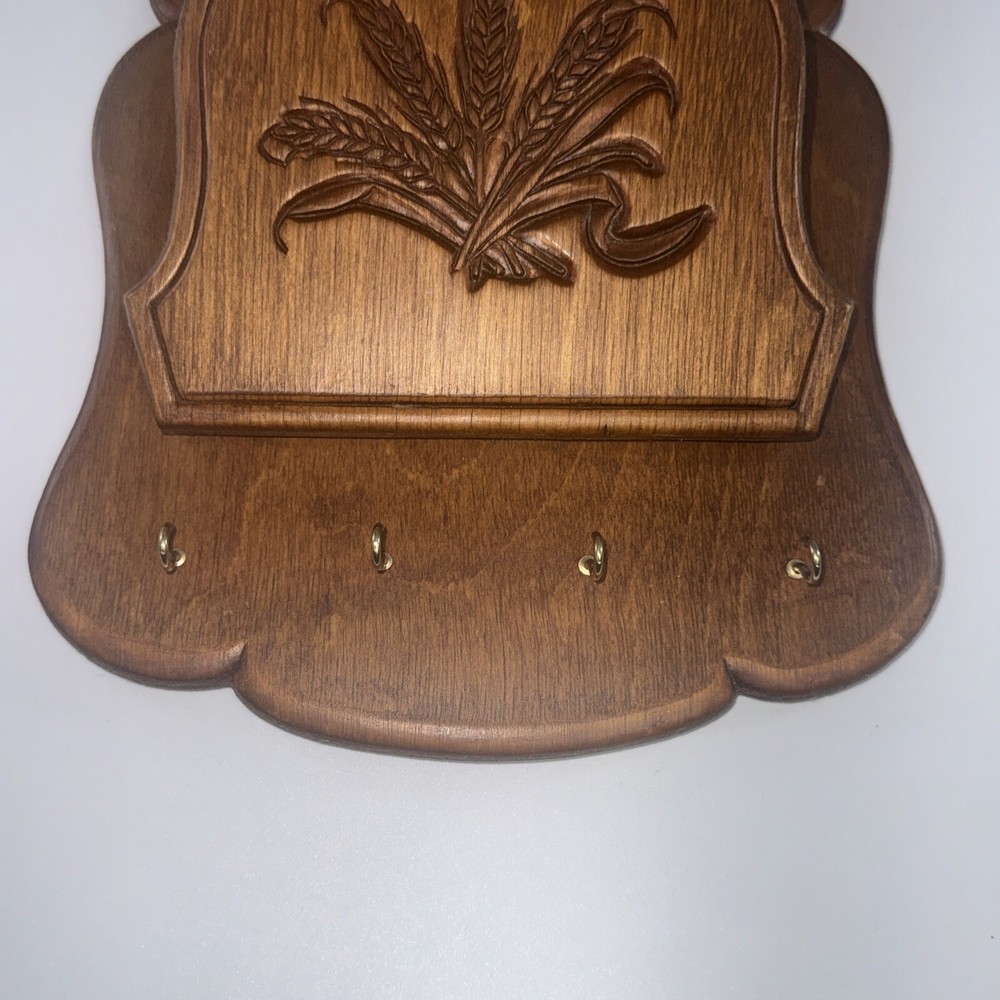 Wood Wall Mounted Key and Letter Organizer