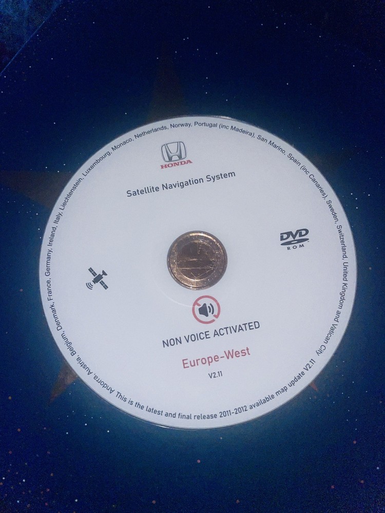 Honda Navigation V2.11 DVD Map Update Disc (non voice recognition system) 2012