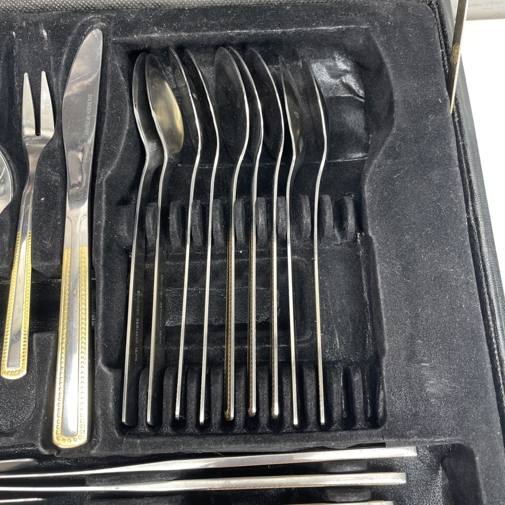 Solingen Silverware Germany 18/10 66 Piece Dinnerware Plus Case Incomplete