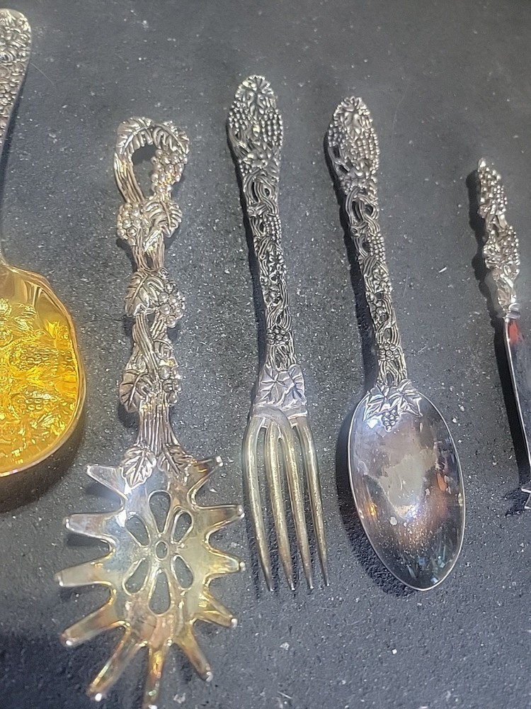 Godinger Silver Plated Grape Vine Flatware Lot