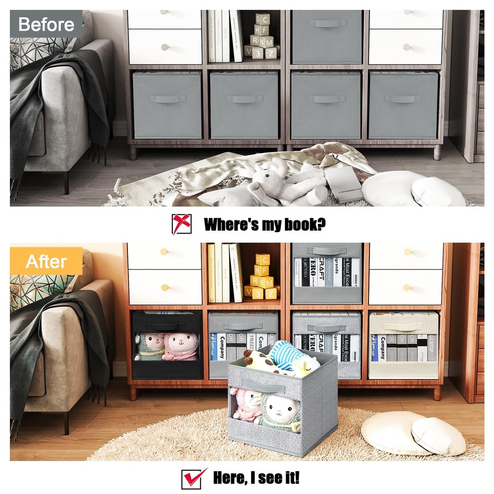 Cube Storage Bin 6 Pack Collapsible Storage Bins Cube Storage Organizer With Win