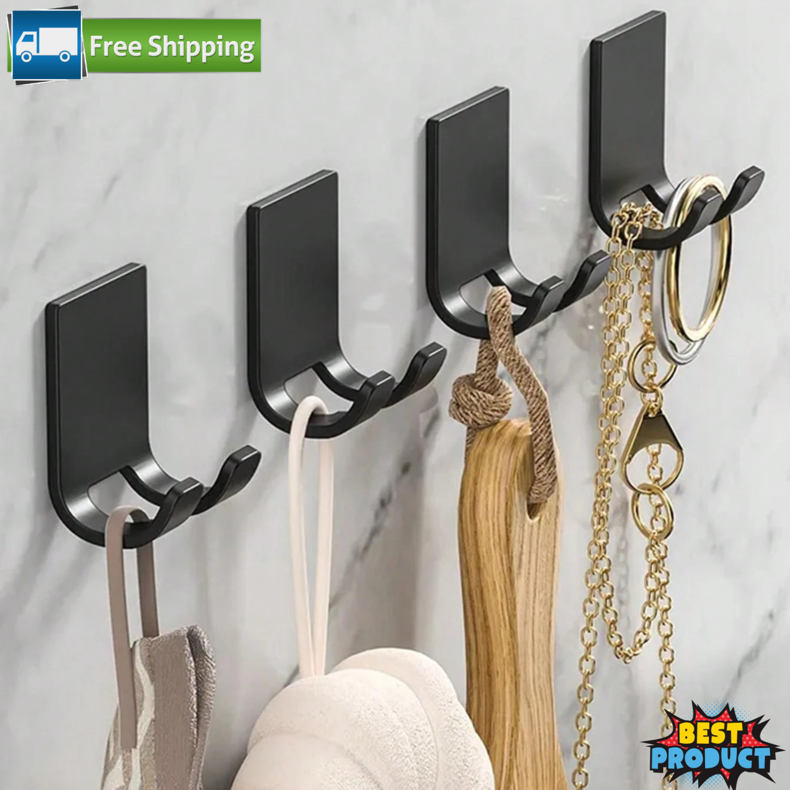 4x Razor Holder No Drilling Wall Mounted Razor Storage Organizer Shaving Shelf