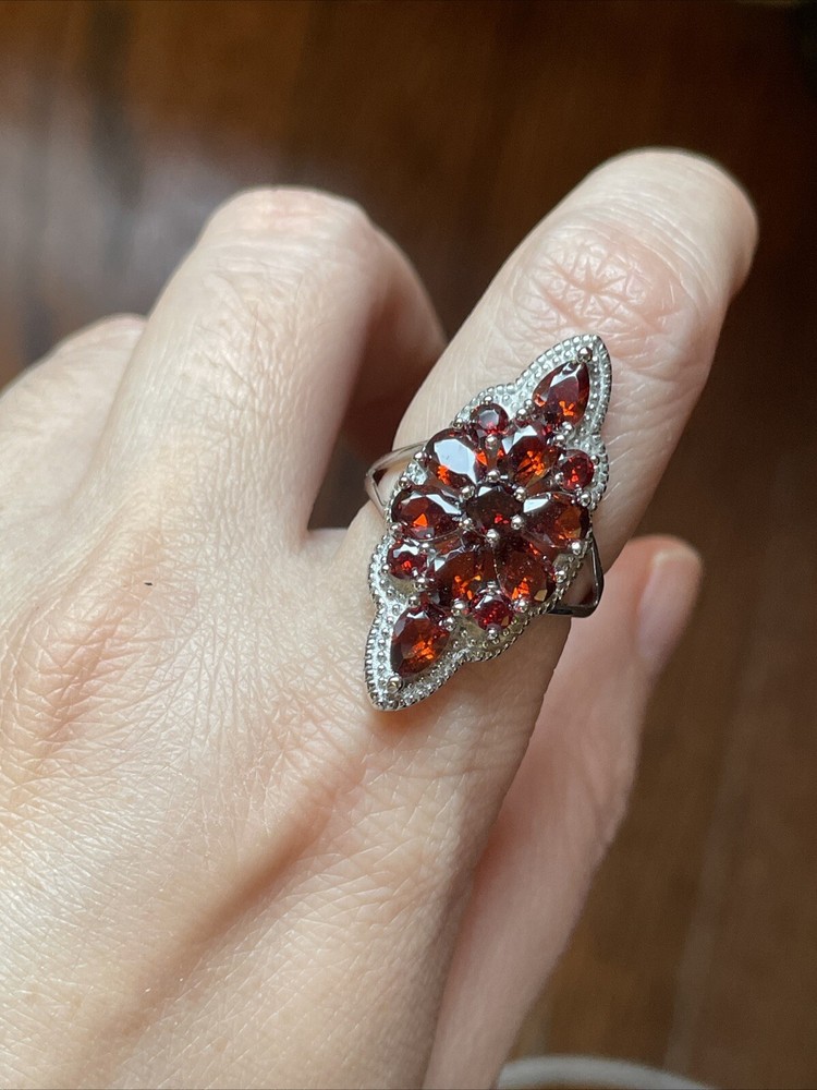 Natural Red Garnet Ring