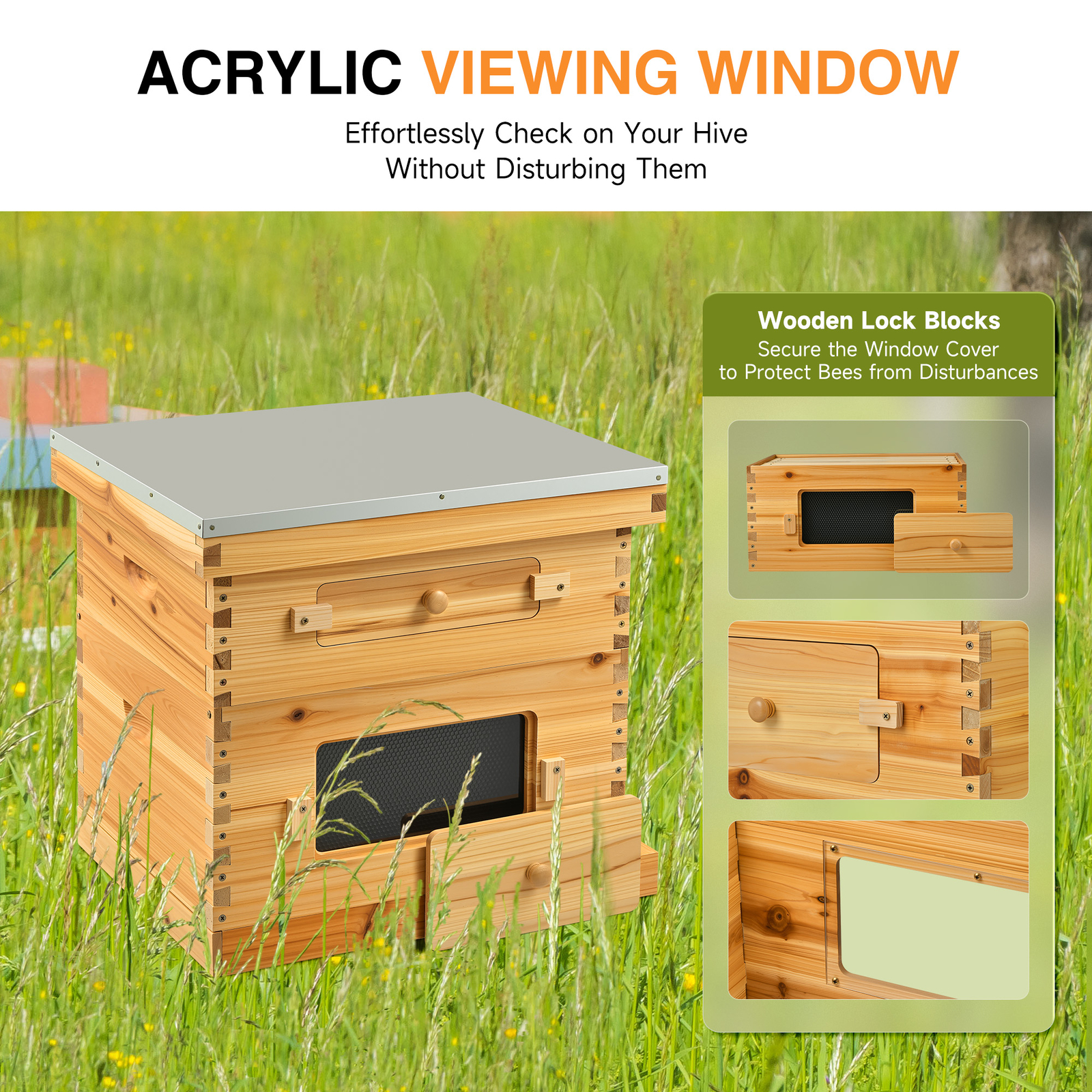 20 Frames Bee hive Frame Box BeeHive Kit Beeswax Beekeeping 10 Deep + 10 Medium