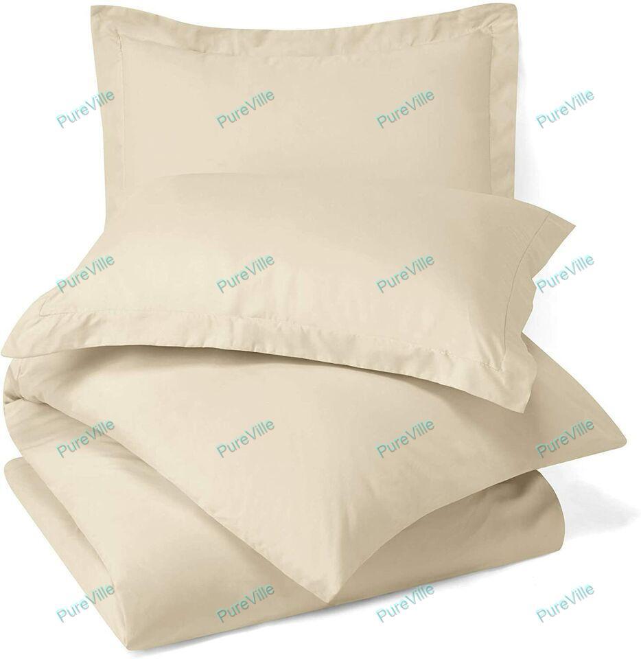 1800 Count Solid Color Deep Pocket Microfiber Bed Sheet With Pillow Cover Beige
