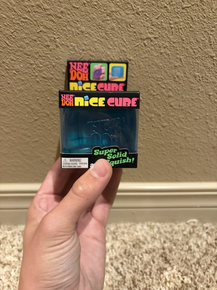 Nee Doh Nice Cube - Super Solid Squish! (Blue) - Brand New/Factory Sealed!