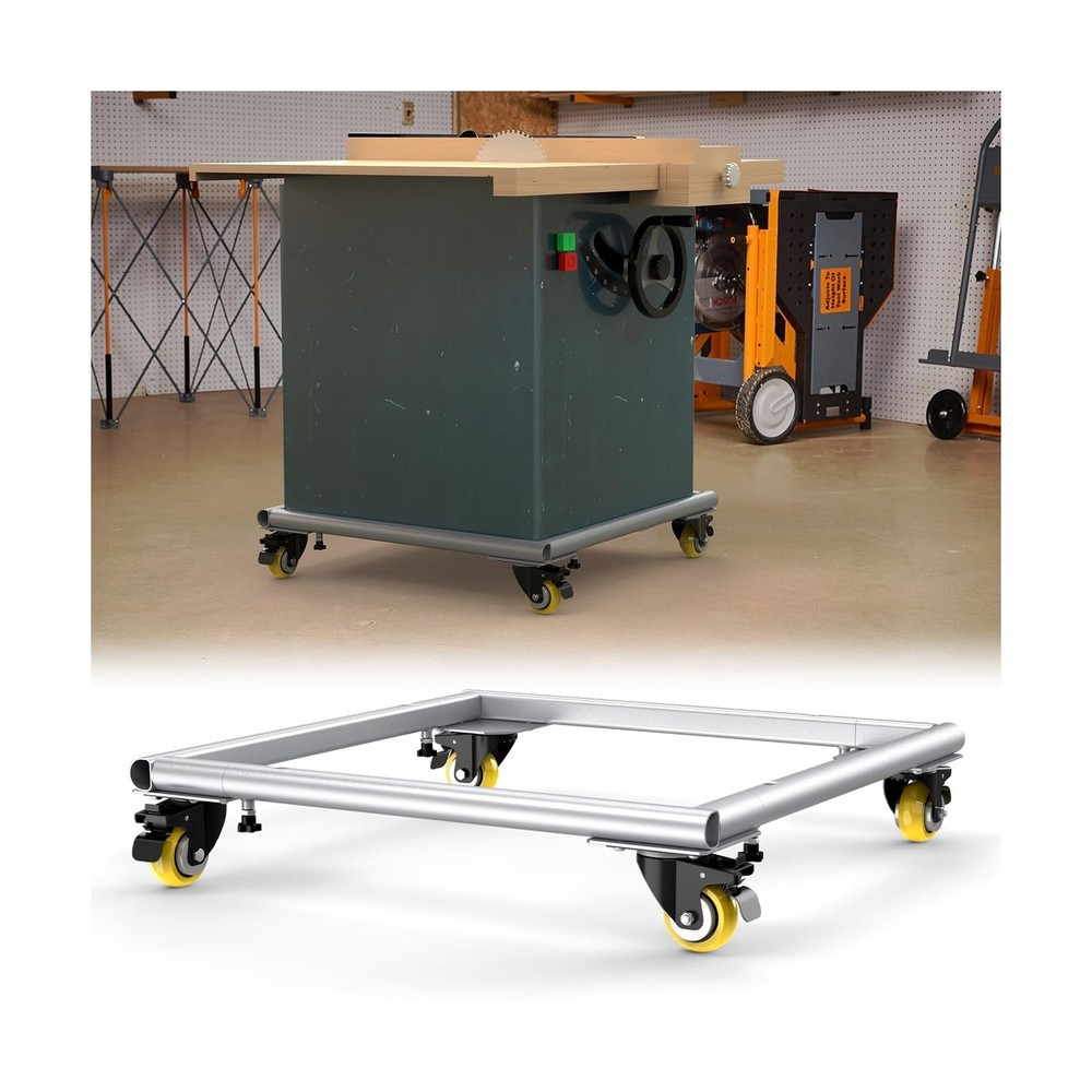 AUH Universal Rolling Mobile Base,Heavy Duty Adjustable Mobile Power Tool Bas...