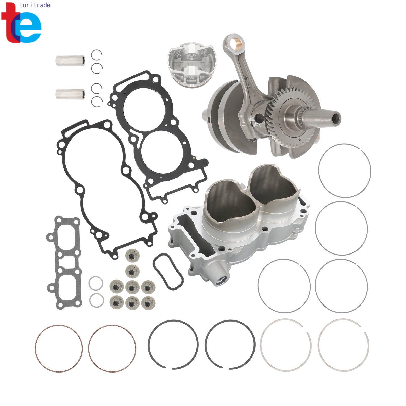 Cylinder Crankshaft Engine Rebuild Kit For Polaris Ranger Crew XP 1000 2014-2018