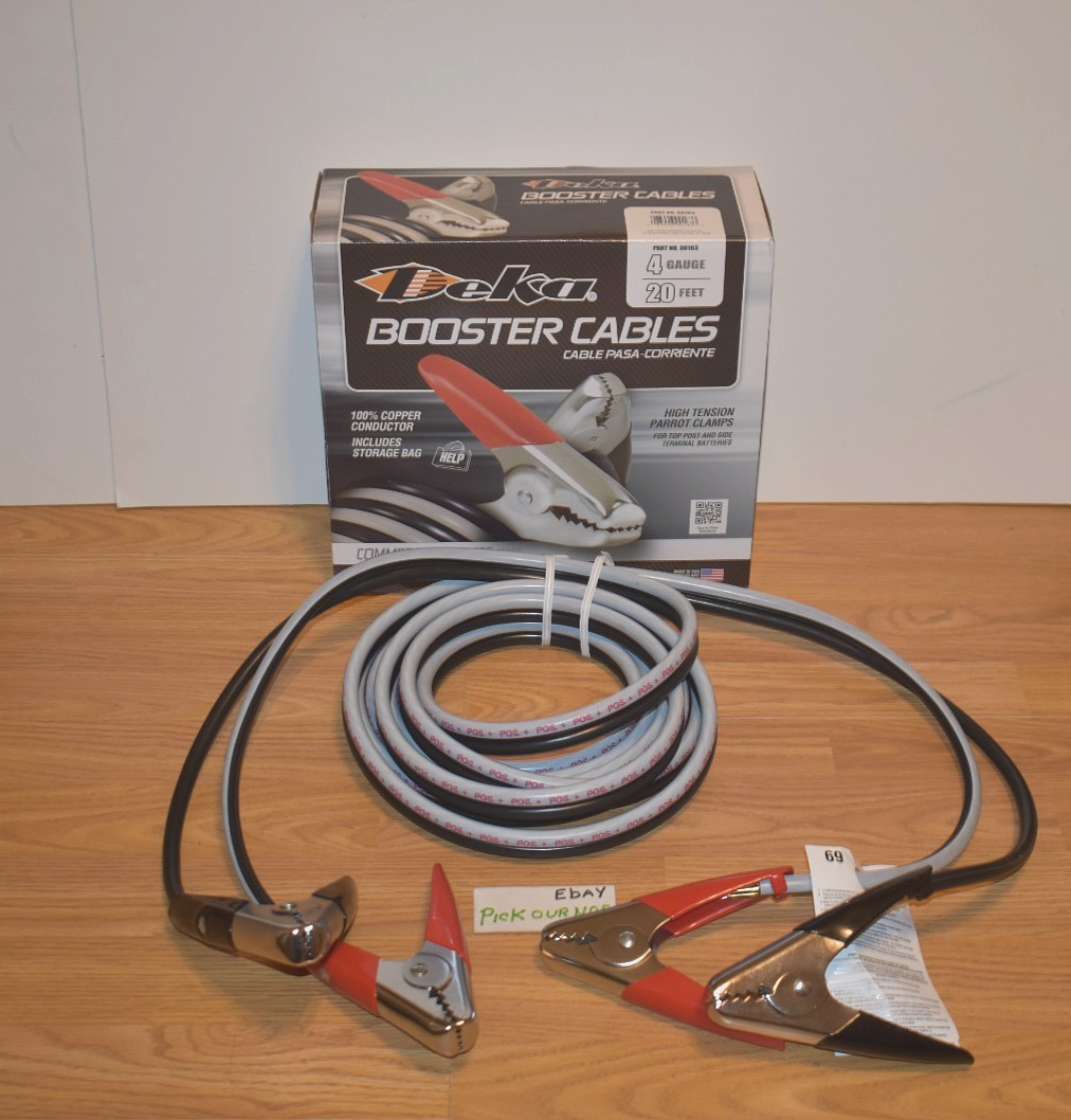 20' 4 Gauge Extra Heavy-Duty Jumper Booster 100 % COPPER Cables Deka 00163