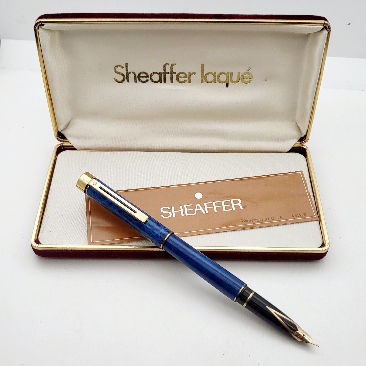 SHEAFFER TARGA 1036 BLUE RONCE -FOUNTAIN PEN-14K GOLD NIB-70's-NEW-BOX and PAPER