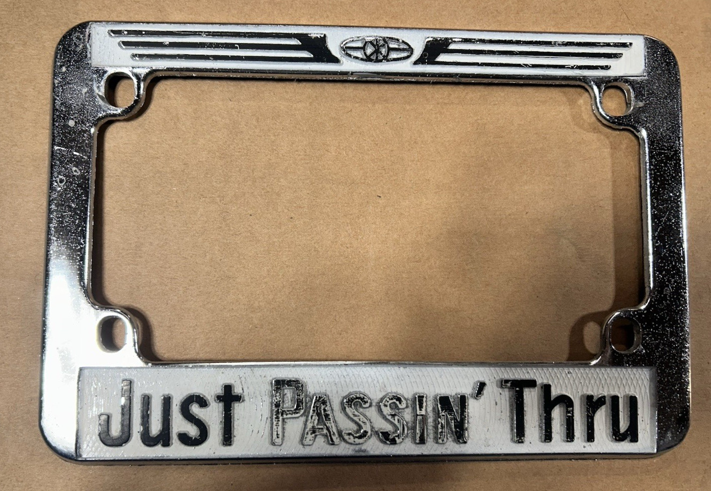 RARE 70 's   Metal Motorcycle License Frame Rare