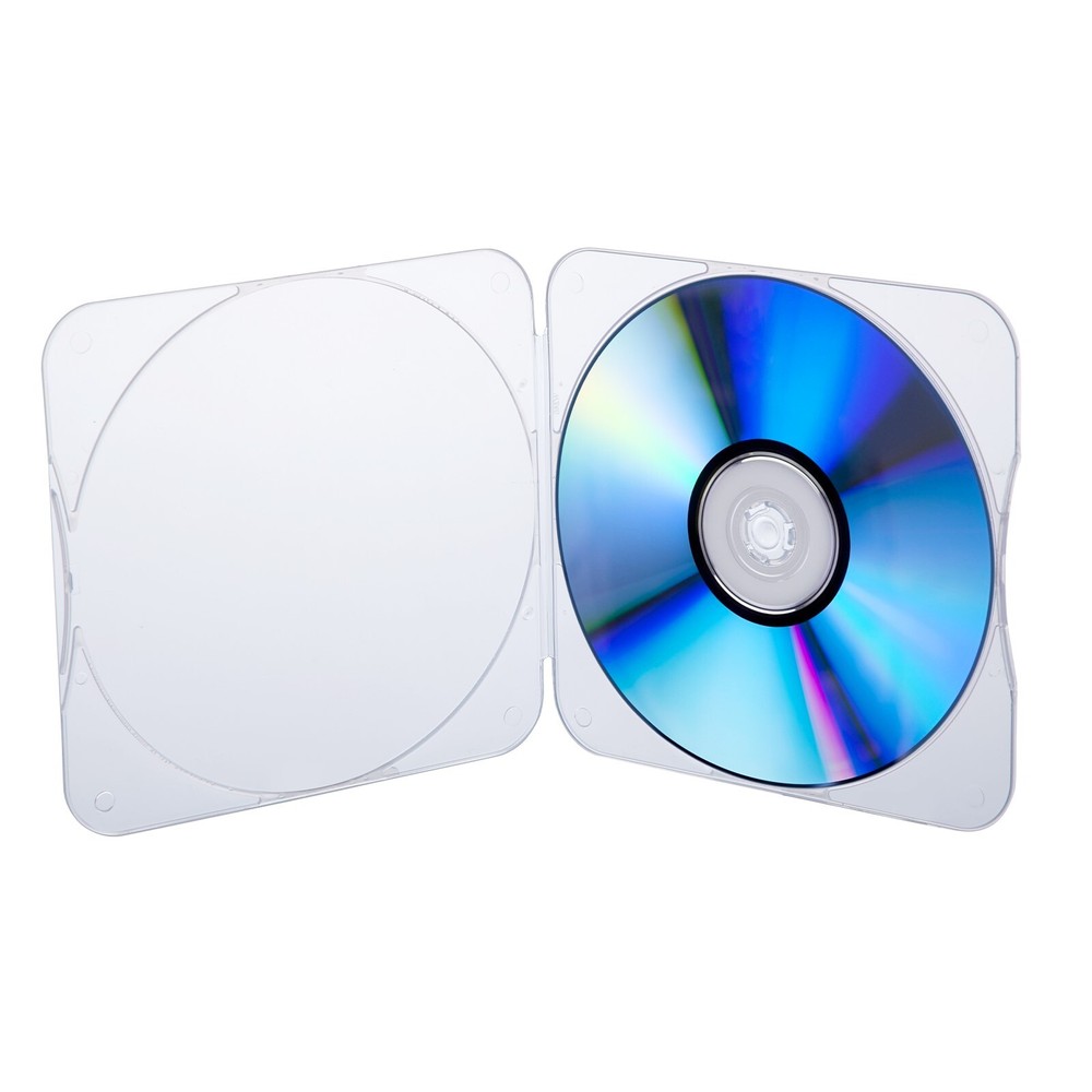 200 Clear Transparent CD DVD Disc Square Clam shell PP Poly Plastic Storage Case
