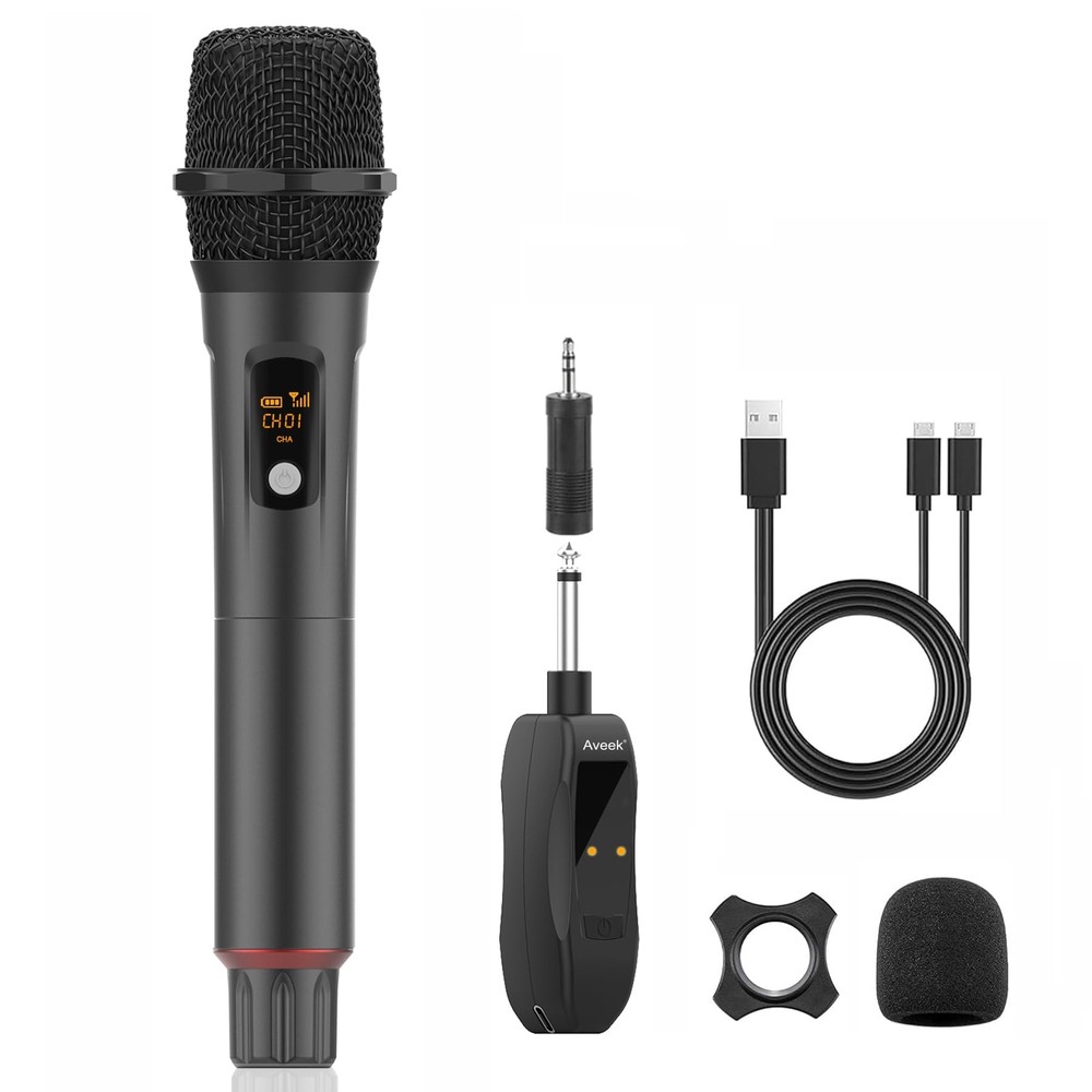 Wireless Microphone Karaoke Handheld Microphonewith Rechargeable Receiverfor ...