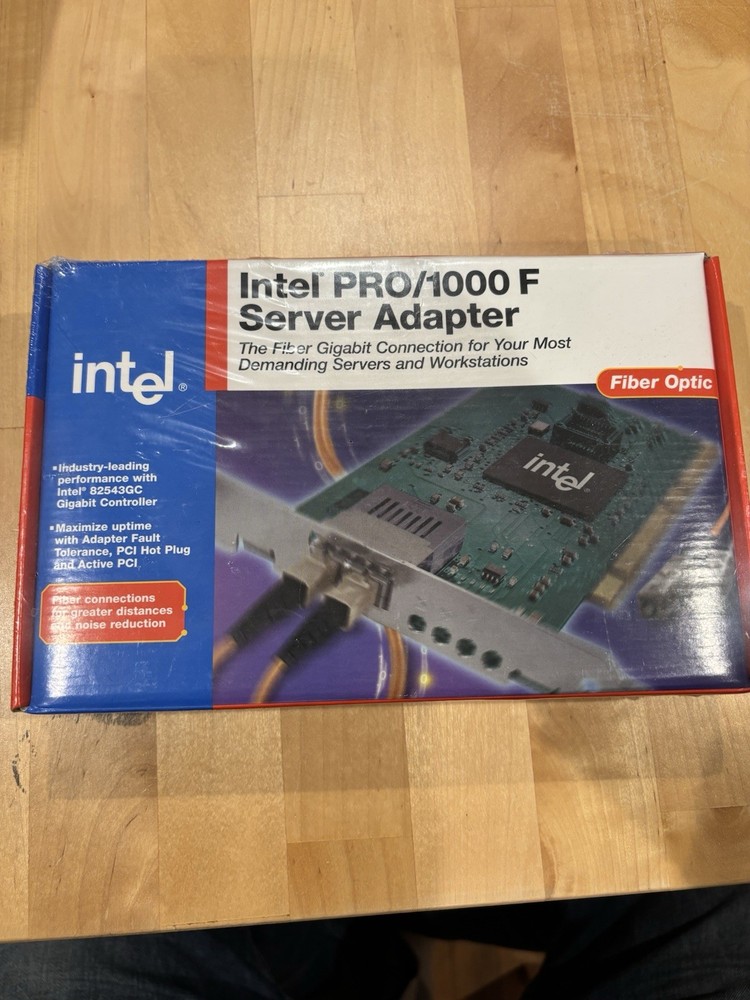 Intel fiber adapter in box wrapped