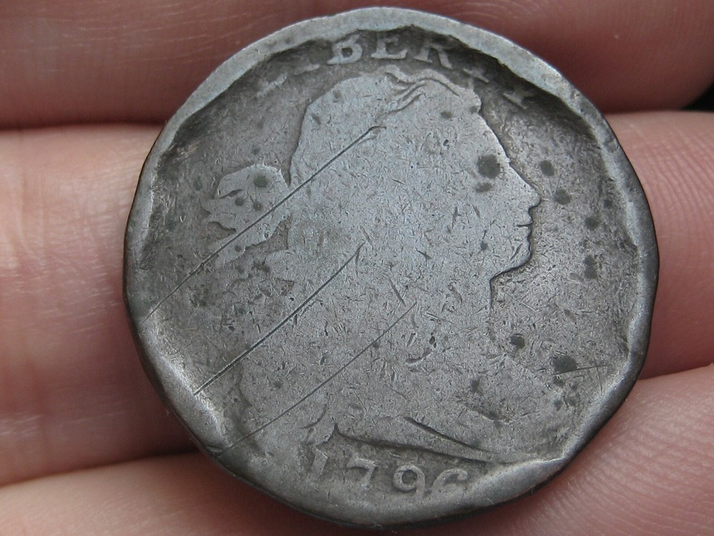 1796 Draped Bust Large Cent Penny- Spooned