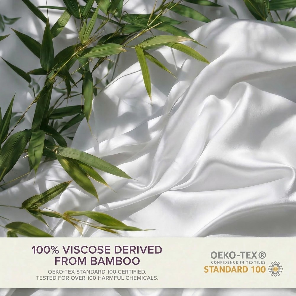 100% Viscose Derived from Bamboo Fitted Sheet Only, 600 Thread Count, Cooling...