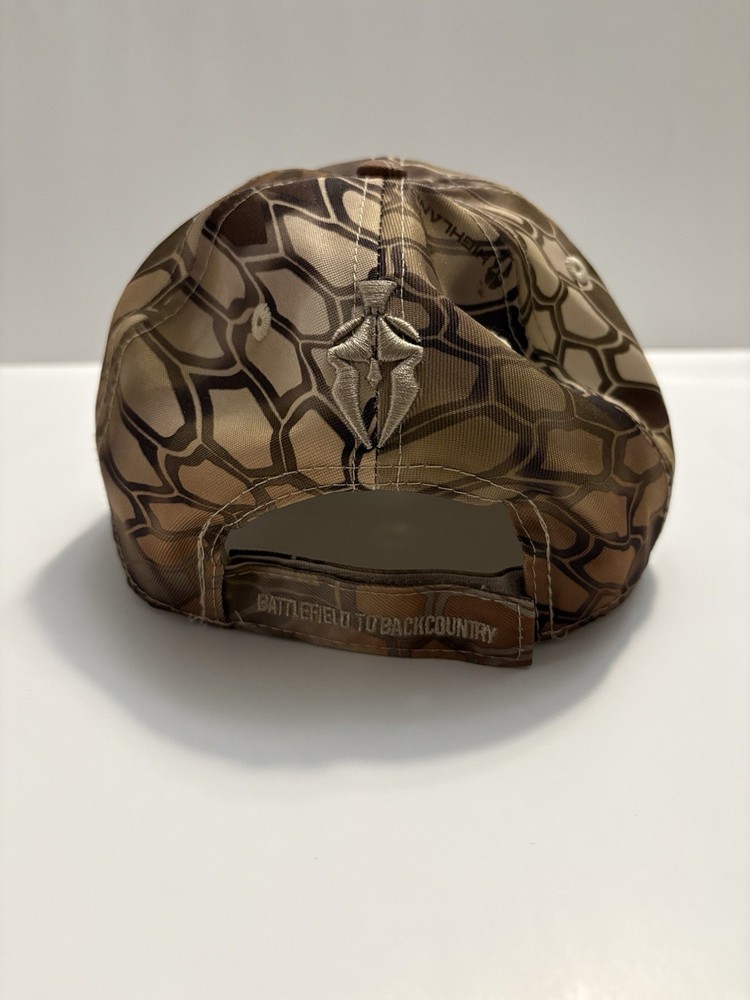 Kryptek Camouflage Ball Cap Brown Beige American Flag Patch Kryptek Pattern