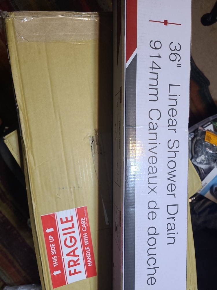 Neodrain 36 Inch Rectanglar Linear Shower Drain With Brick Pattern Grate