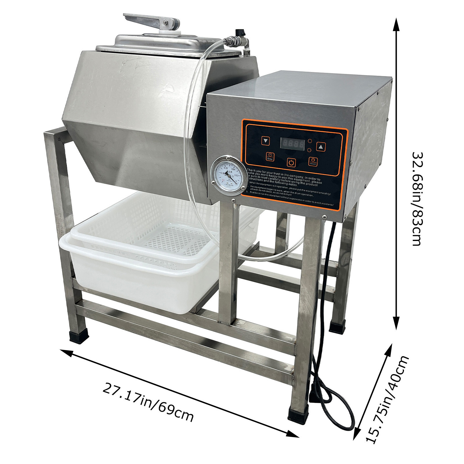110V Vacuum Tumbler Marinator 38L Meat Processing Chicken Marinated Machine