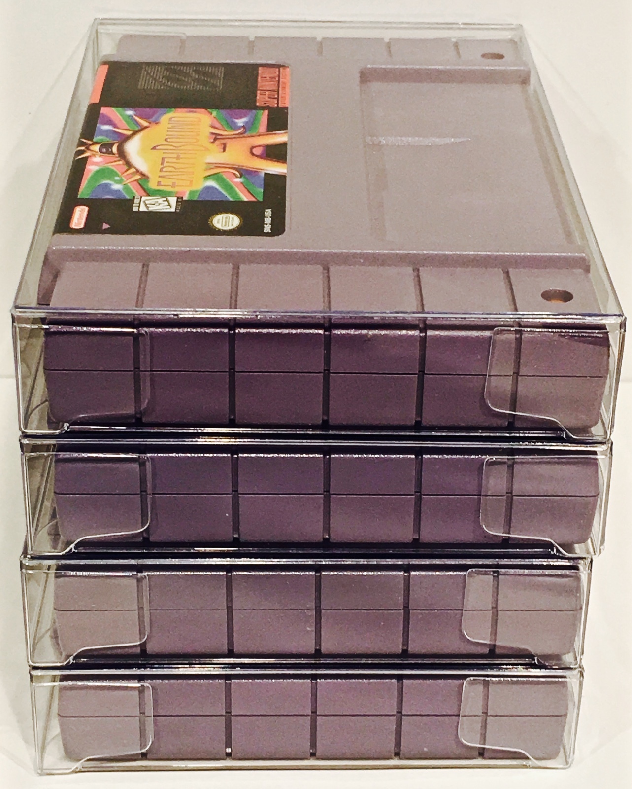 25 SNES Cartridge Protectors Custom Clear Cases Super Nintendo Video Game Carts
