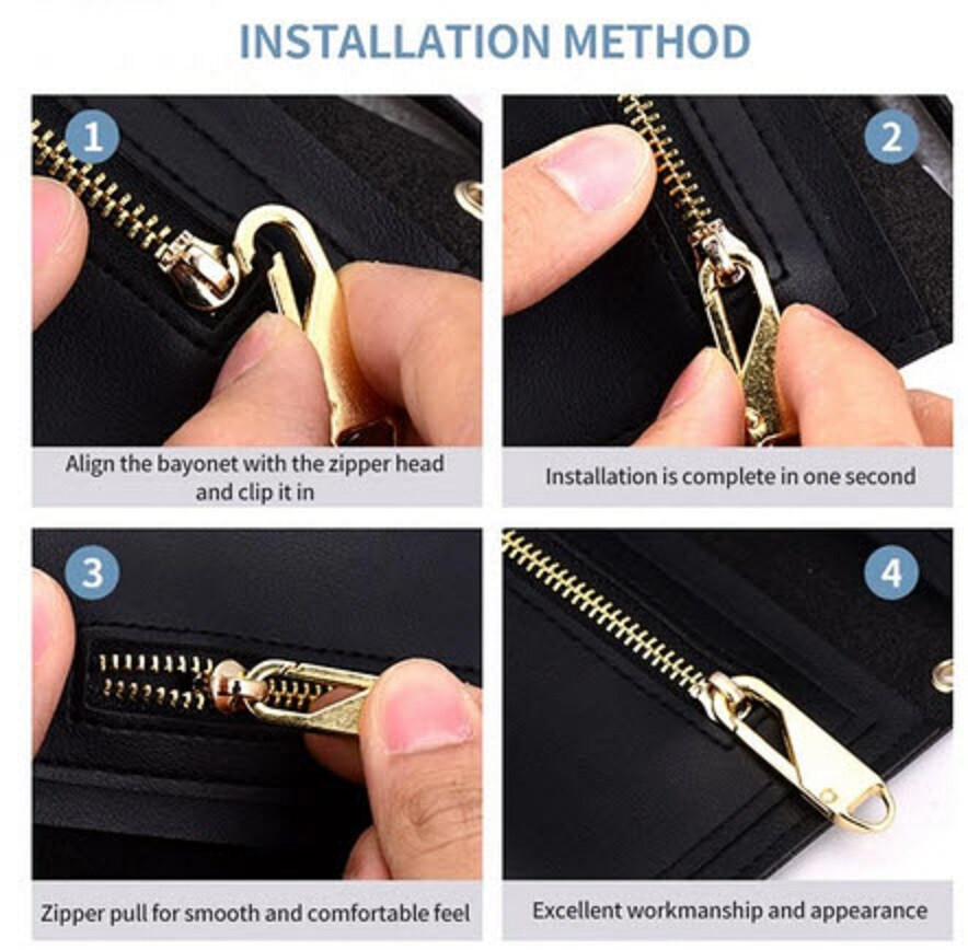 ONE (1) ZIPPER PULL REPLACEMENT EXTENDER PULL TAB 1.45" LONG STURDY - 5 COLORS