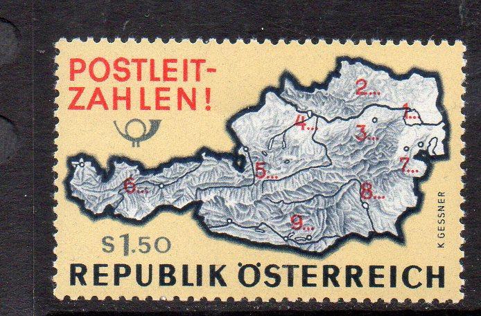 AUSTRIA MNH 1966 SG1463 INTRODUCTION OF POSTAL CODE SYSTEM
