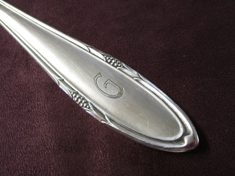 Unknown Pattern Silverplate Soup Ladle Gilded Bowl GERMANY G Monogram