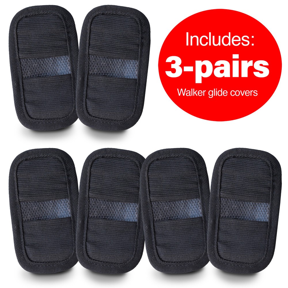 Top Glides GlidePads Walker Ski Glide Covers (Black)