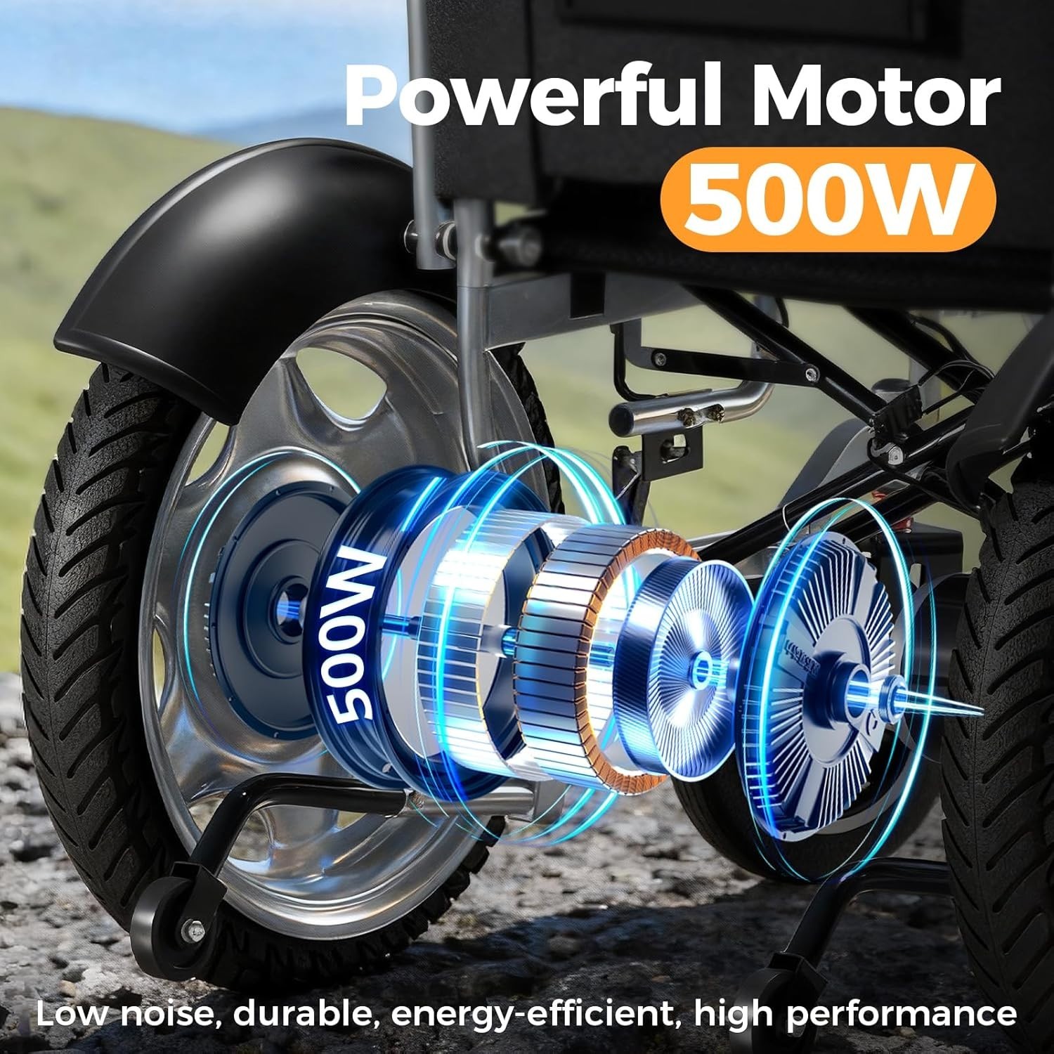 refubrished Electric Wheelchair 15 Miles Long Travel Range, 500W Dual Motors